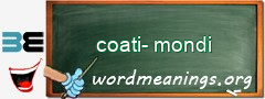 WordMeaning blackboard for coati-mondi